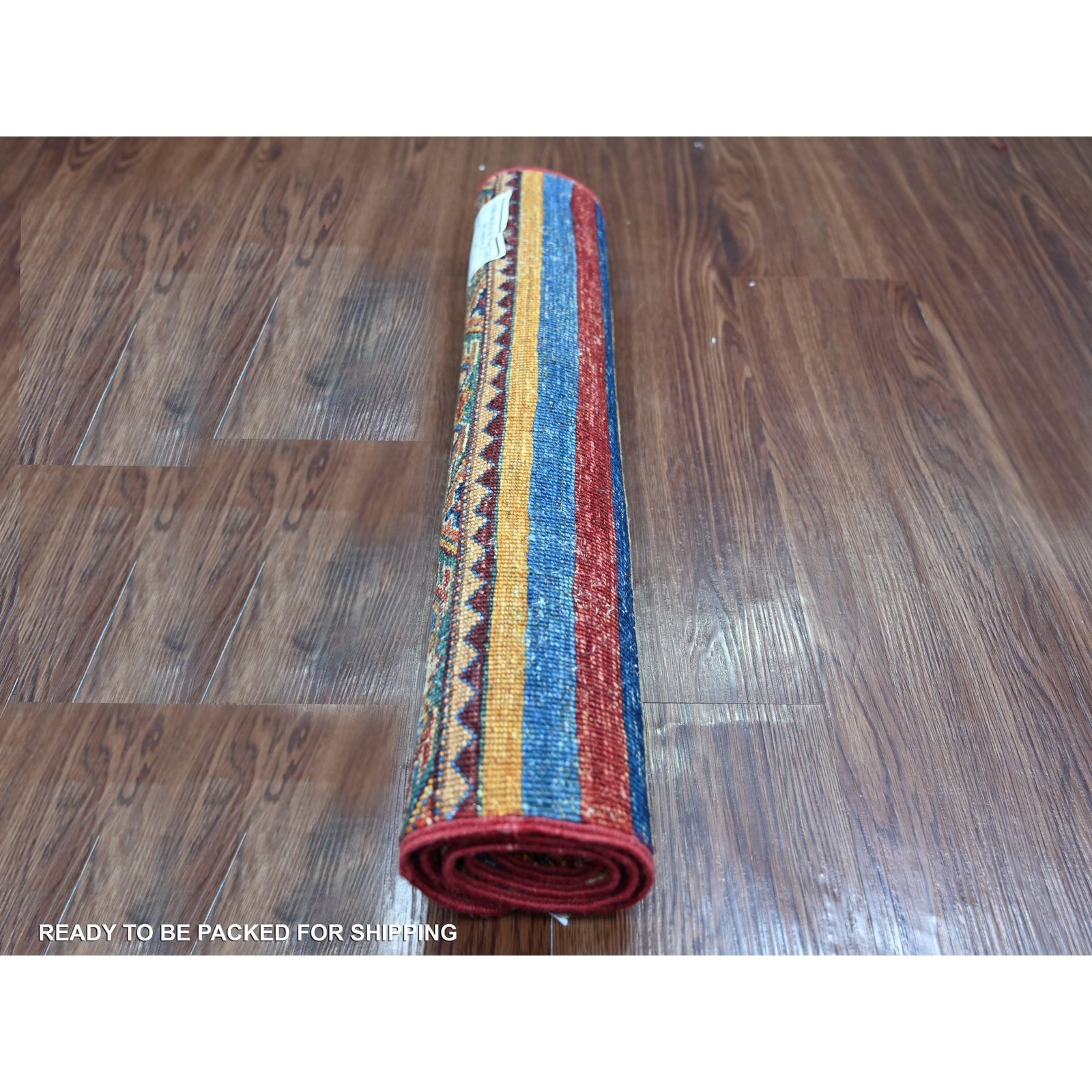2’x3’1″ Colorful Afghan Super Kazak Hand Knotted Pure Wool Mat Rug 21729