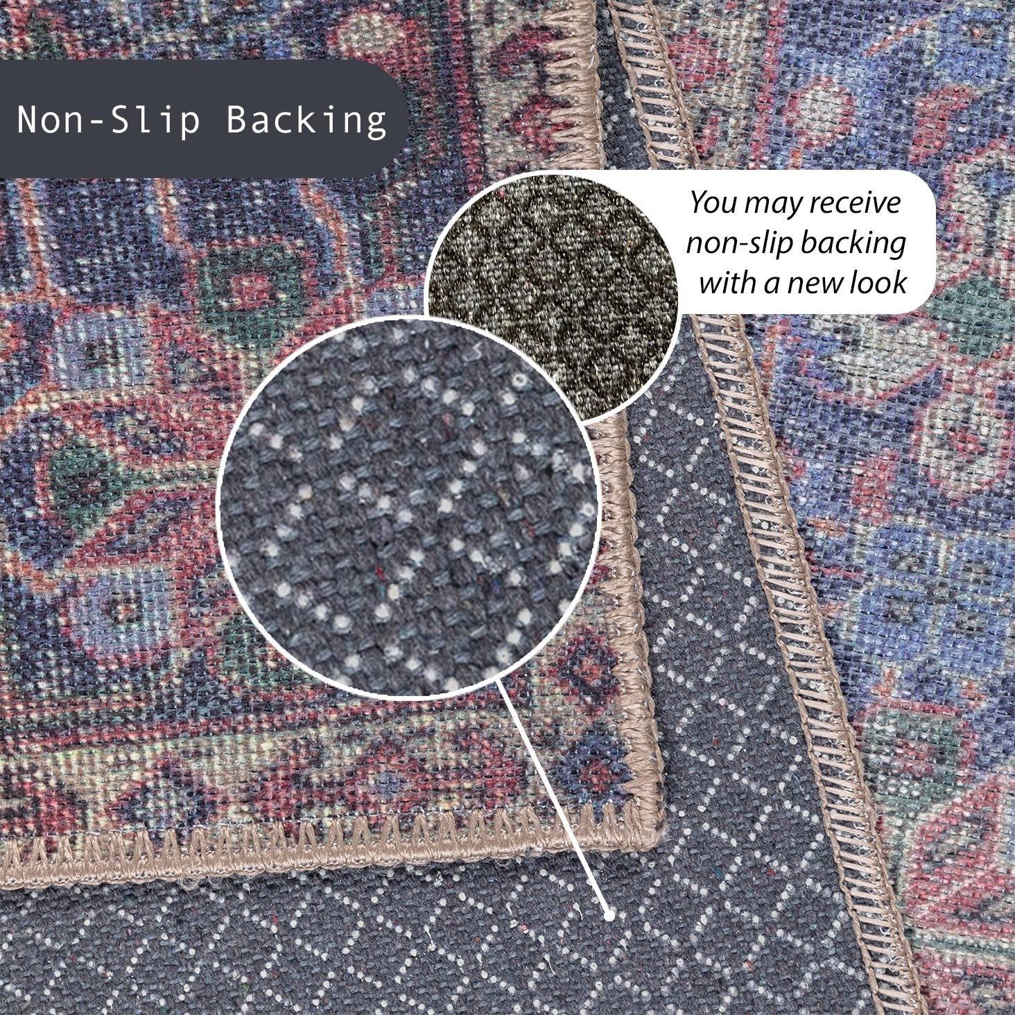 GLN Rugs Iznik – Indoor, Machine Washable Area Rug Multi Blue Home Rugs