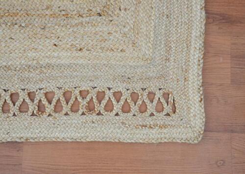 Rug 100% Natural Braided Jute runner modern living Area carpet Modern Rug,Beige