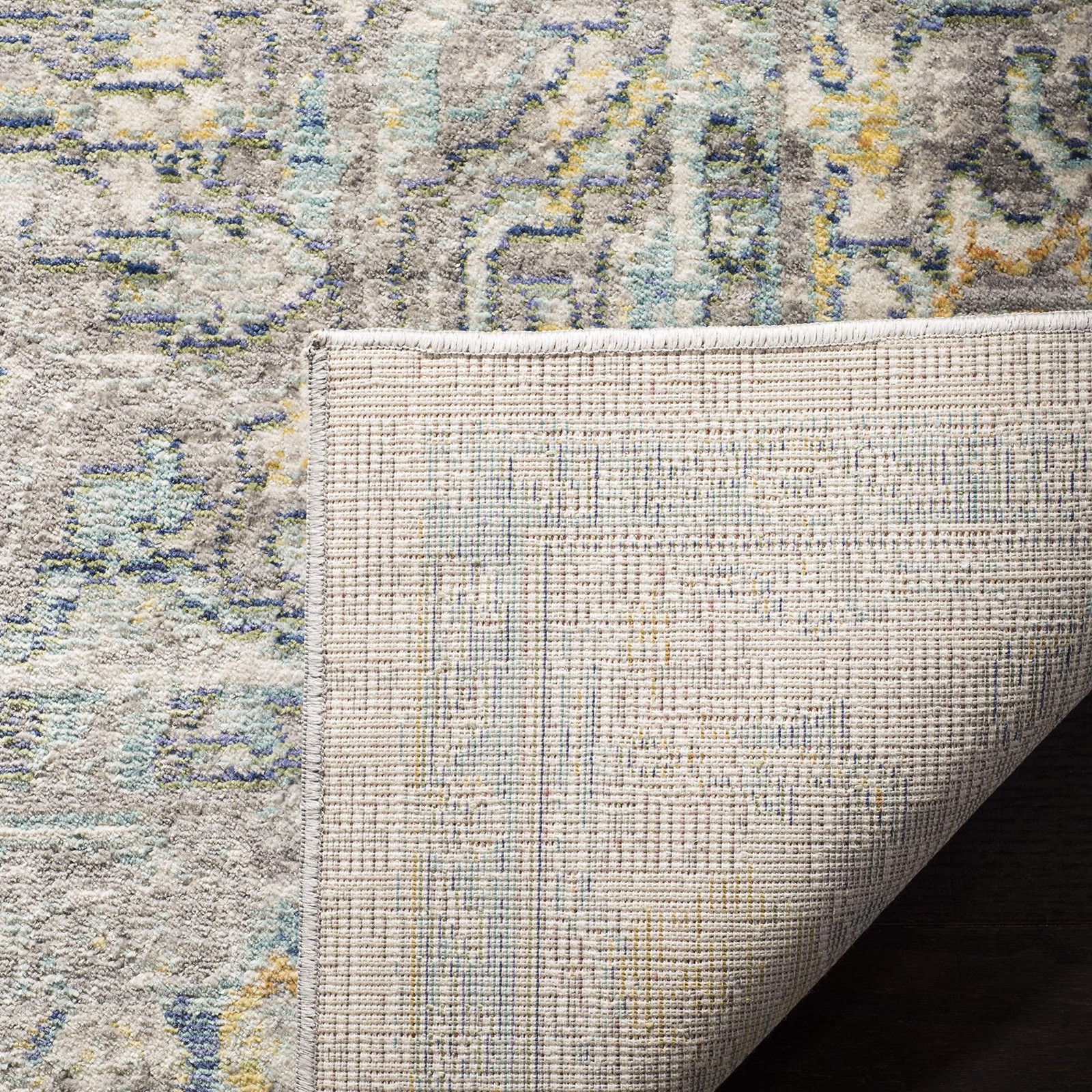 Mystique Collection Accent Rug – 4′ x 6′, Grey & Multi, Oriental Boho Distres…