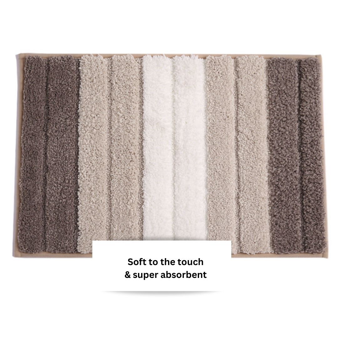 Brown & Beige Bathroom Kitchen Living Room Soft and Absorbent Rug (18x26in)