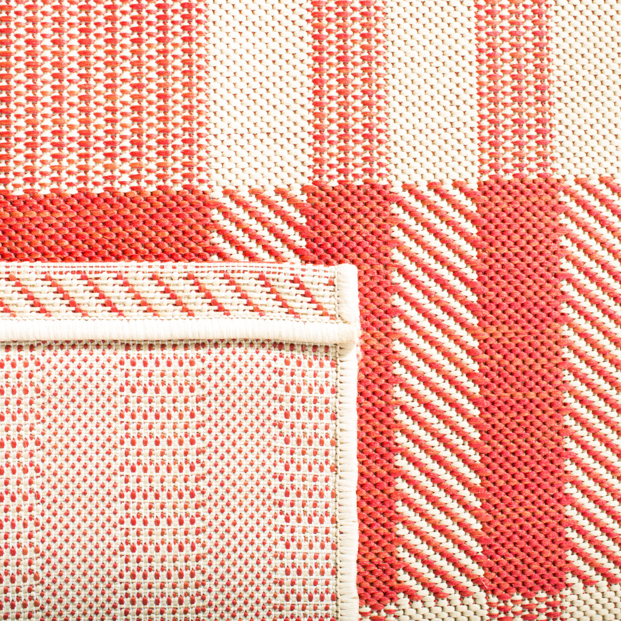 SAFAVIEH Outdoor CY6201-238 Courtyard Collection Red / Bone Rug