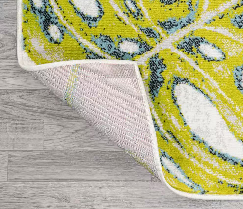Jonathan Y Monstera Ivory/Green 2 ft. x 8 ft. Tropical Leaves Runner Rug