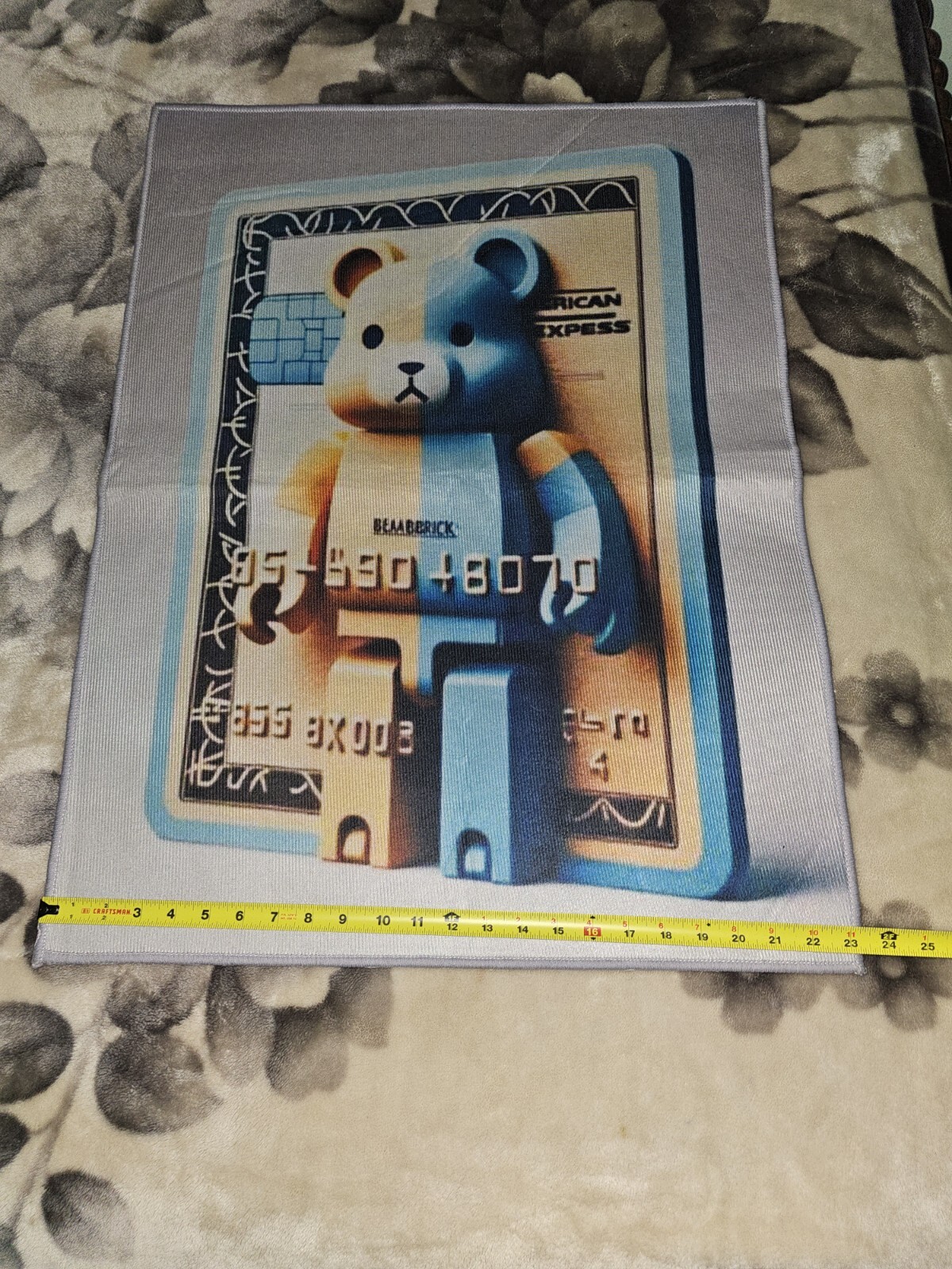 American Express Bear brick Rug Custom Made 31 In (L) X 26in (W)