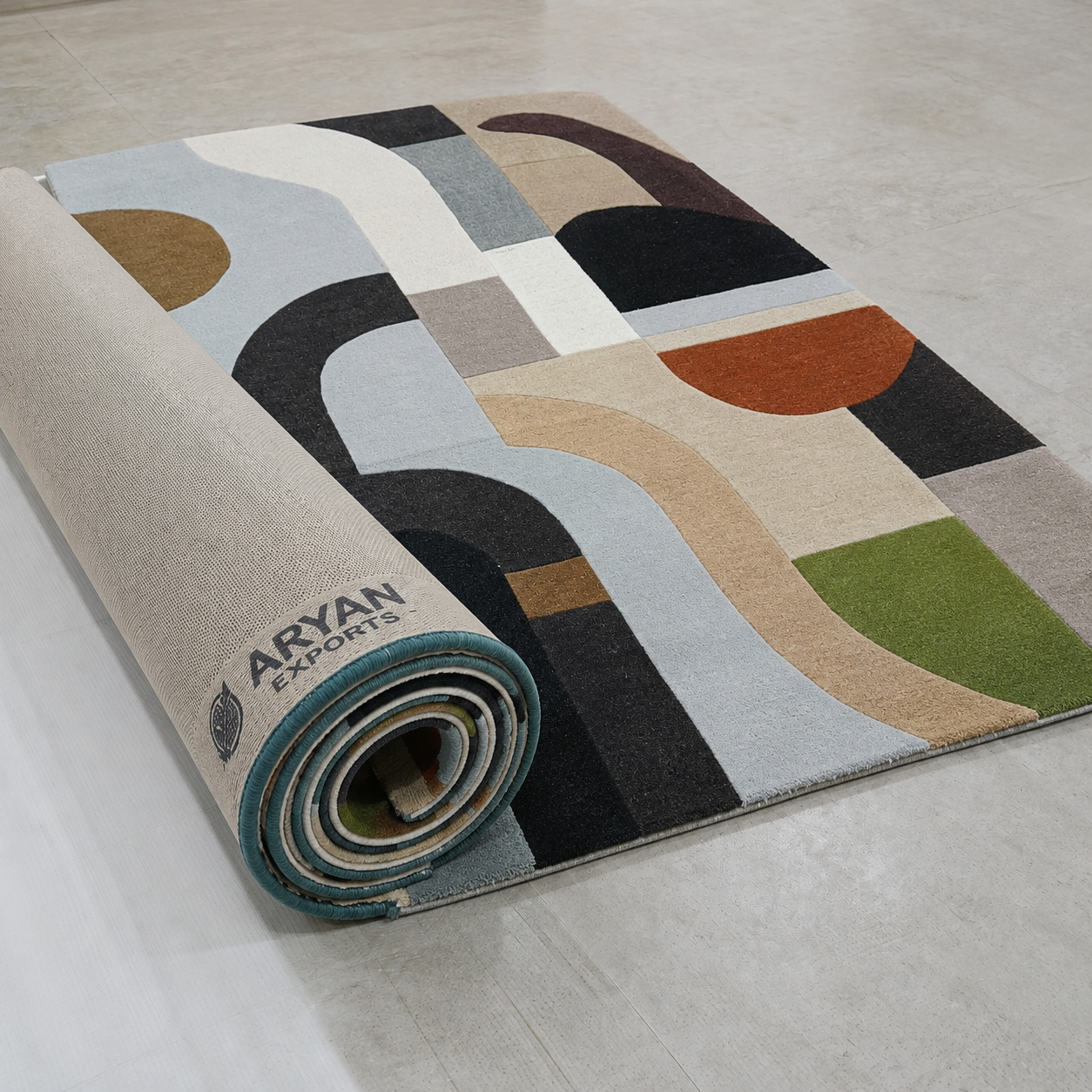 8×10 Hand Tufted Wool Rug Modern Abstract Area Carpet Living Room Multicolor