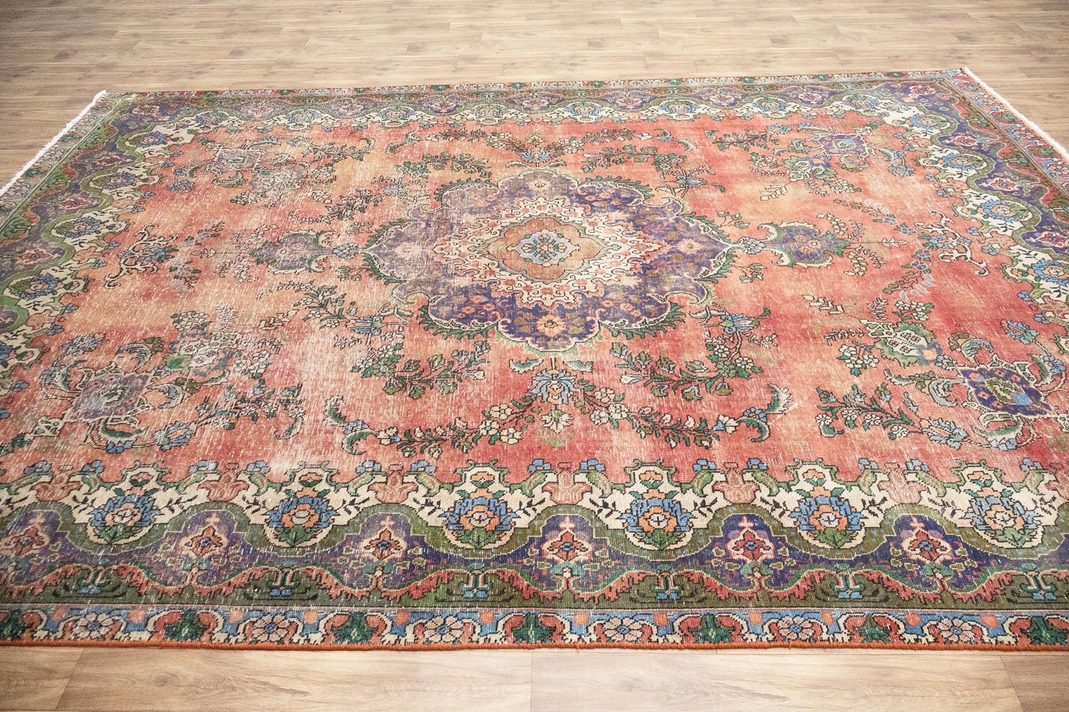 Semi-Antique Distressed Muted Colors Oriental Rug Extra Large Carpet 10×13 Ft