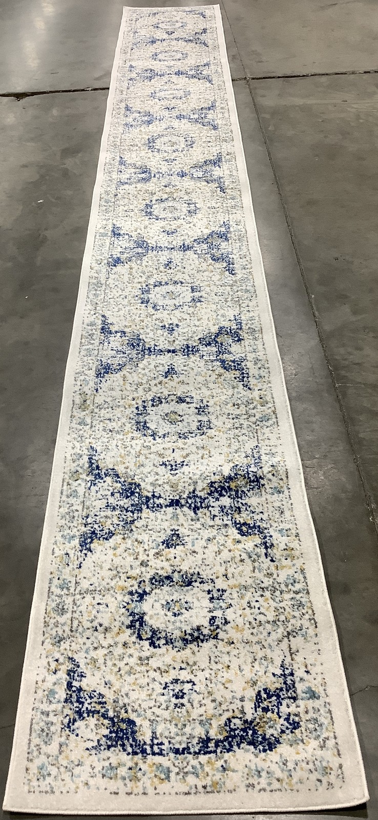 IVORY BLUE 2′-2″ x 17′-0″ Binding Stain Rug Reduced Price 1172686038 EVK220C-217