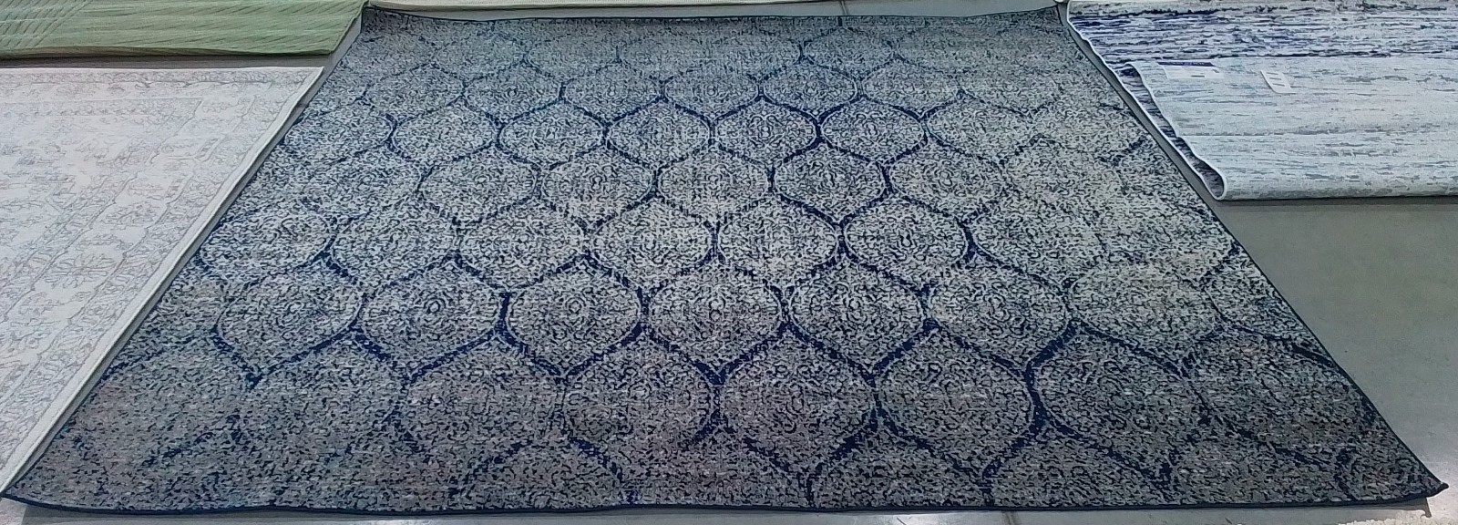 NAVY / SILVER 10′-0″ x 10′-0″ Flaw in Rug, Reduced Price 1172785144 MAD604G-10SQ