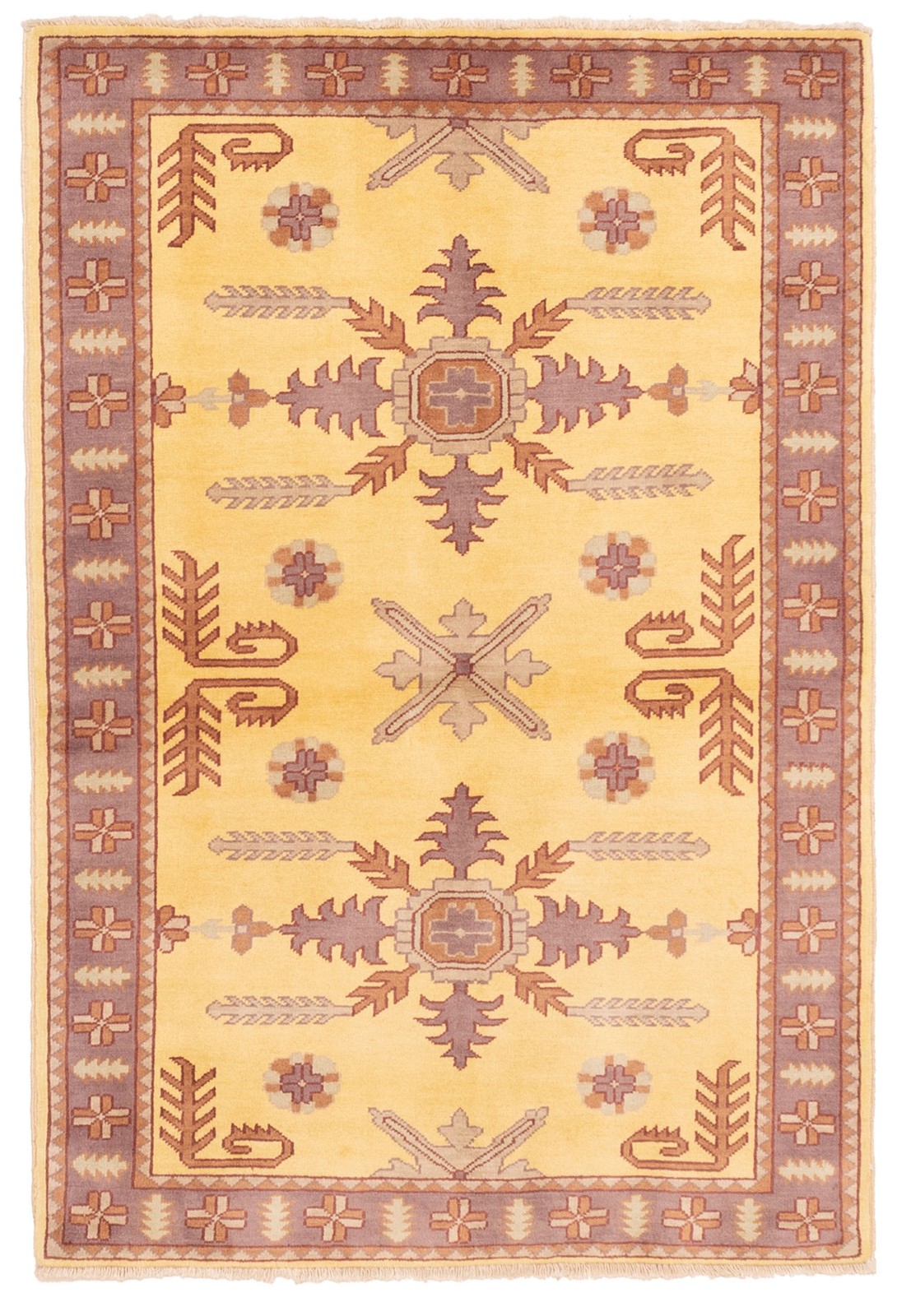 Traditional Vintage Hand-Knotted Area Rug 3’6″ x 5’1″ Oriental Wool Carpet