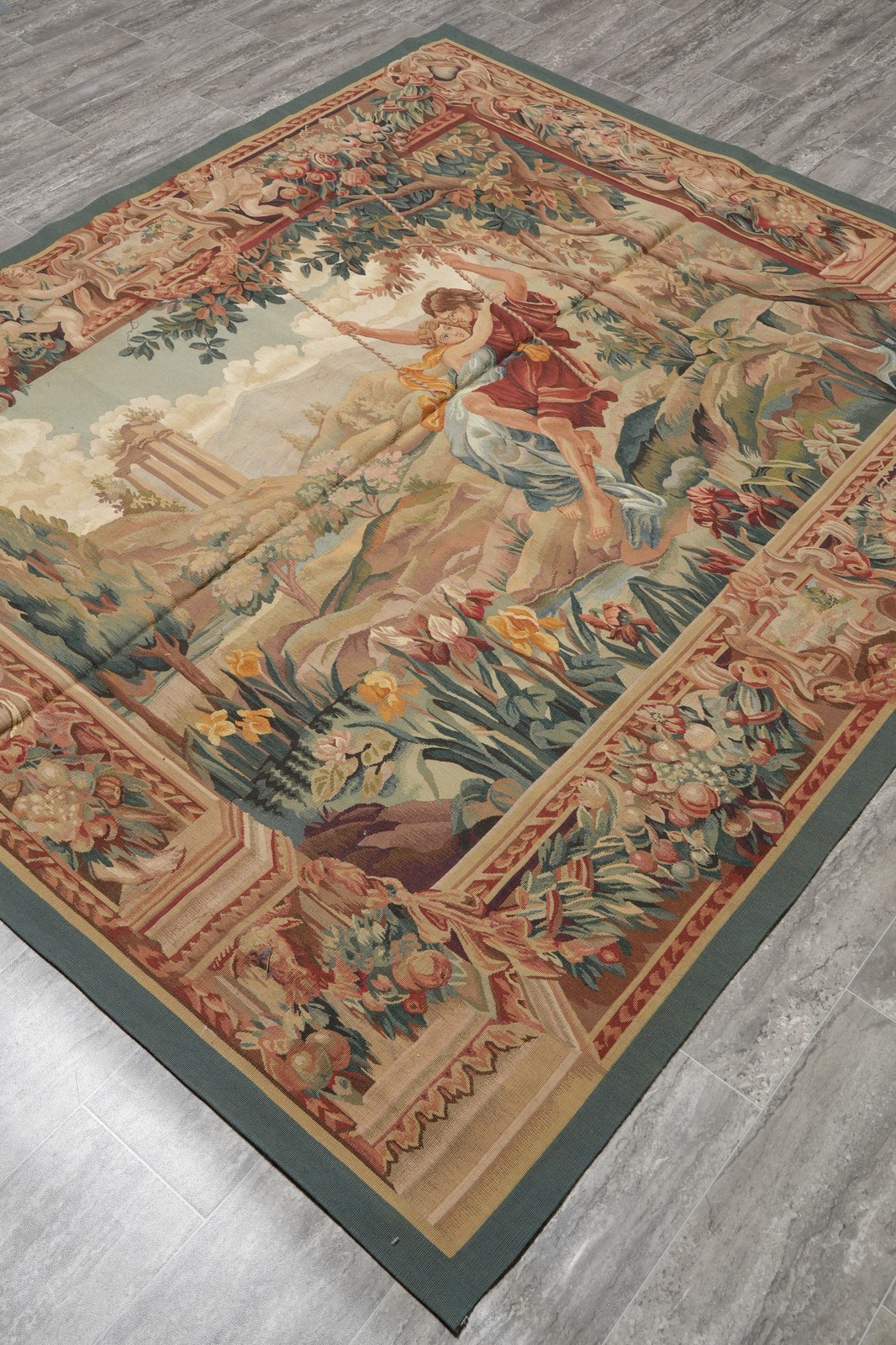 6 x 7.5 PICTORIAL TAPETRSY Hanging Rug ROMANTIC #PIX-14481