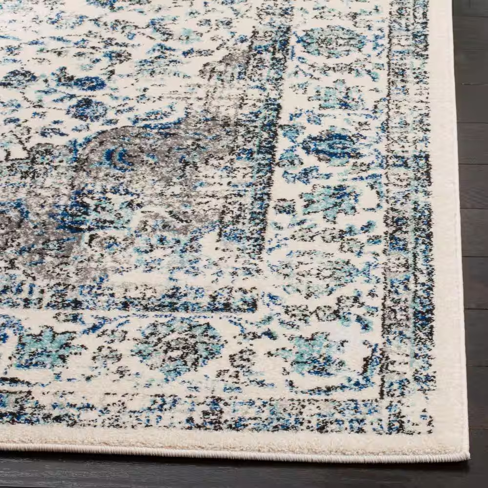 Evoke 8 Ft. X 10 Ft. Gray/Ivory Border Area Rug