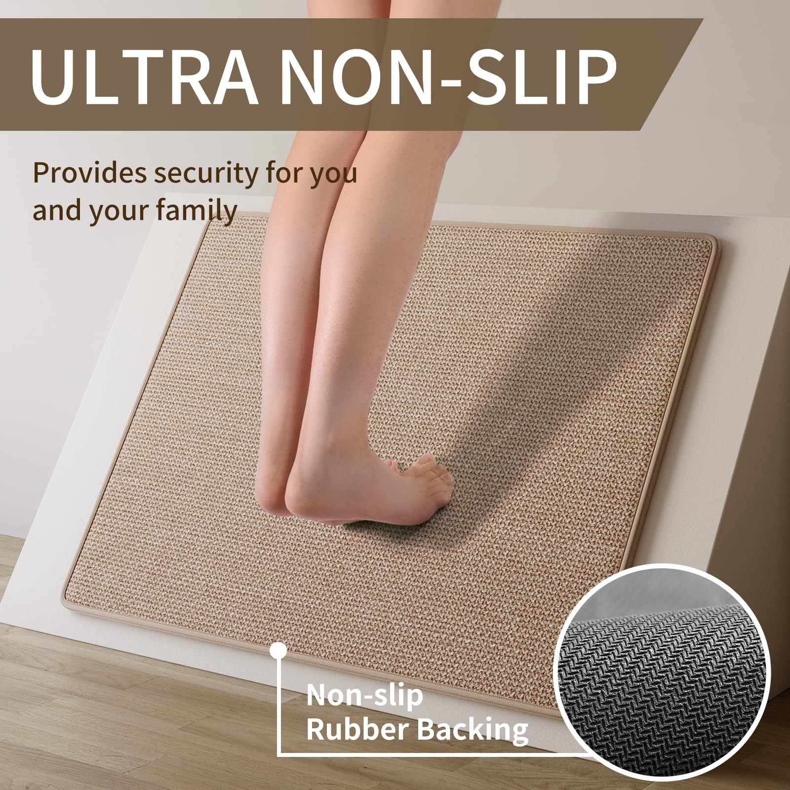Non Slip Kitchen Runner Rugs, Washable Absorbent Mats for Floor, Thick Weave
