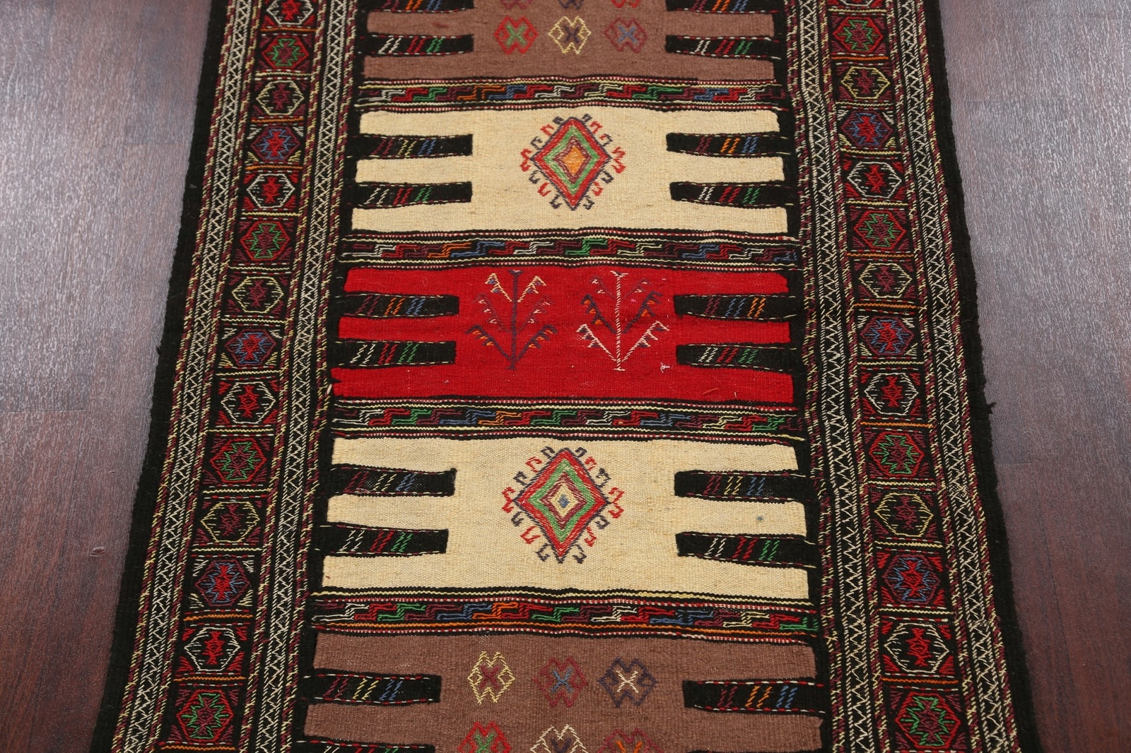 Tribal Geometric Sumak Kilim Hand-woven Area Rug Traditional Oriental Carpet 3×6