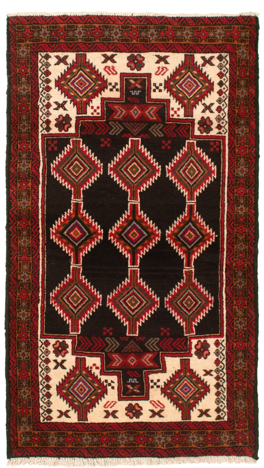 Vintage Traditional Hand-Knotted Area Rug 3’4″ x 6’2″ Oriental Wool Carpet
