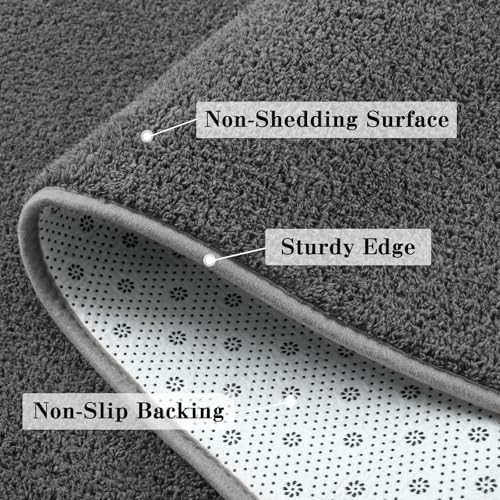 5×7 Dark Gray Rugs for Bedroom Living Room, Soft Fluffy 5 Ft X 7 Ft Dark Grey