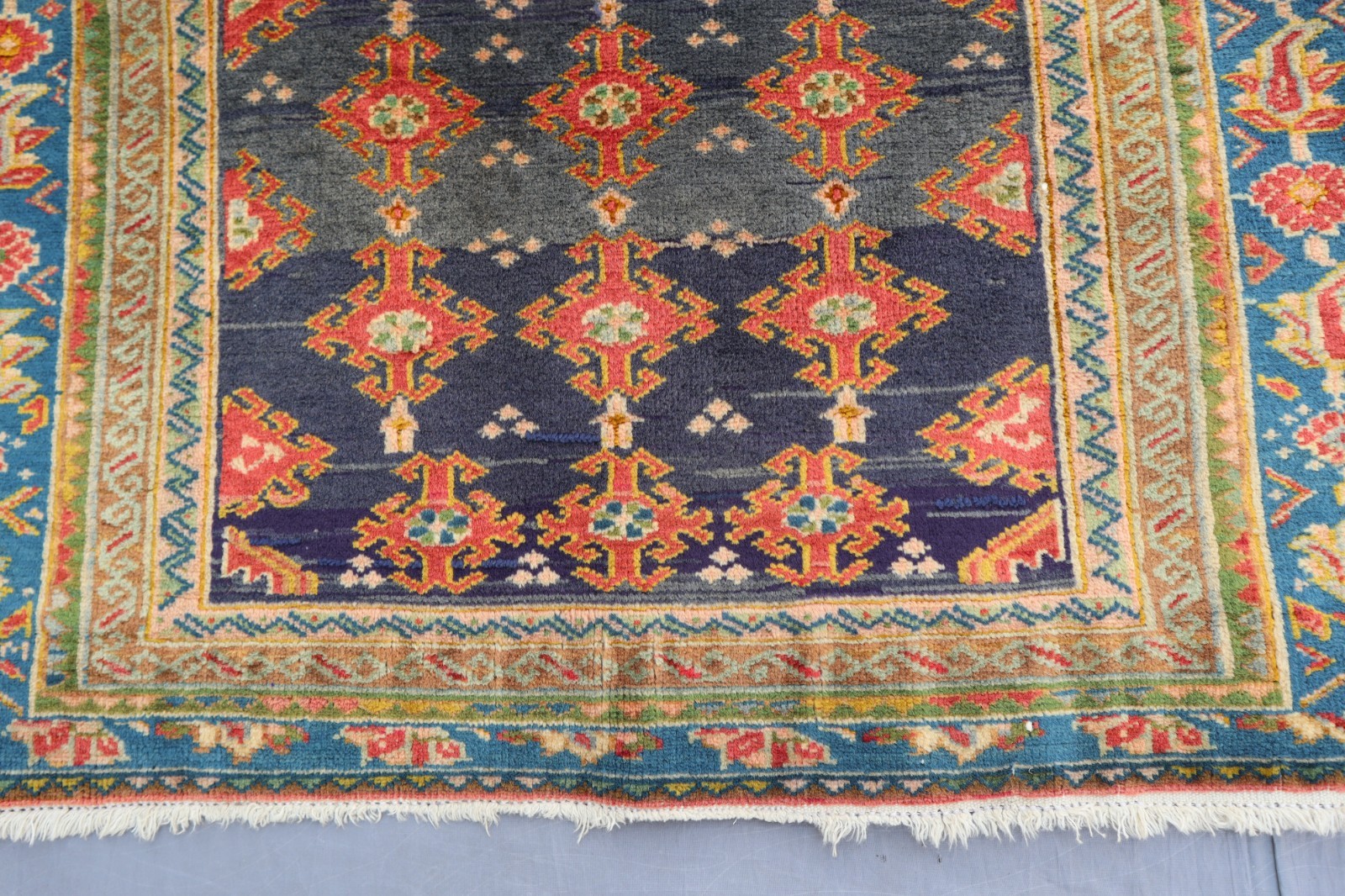 Antique 3×5 ft Afghan Geometric design Caucasian Rug- Kitchen Rug- Bohemian Rug