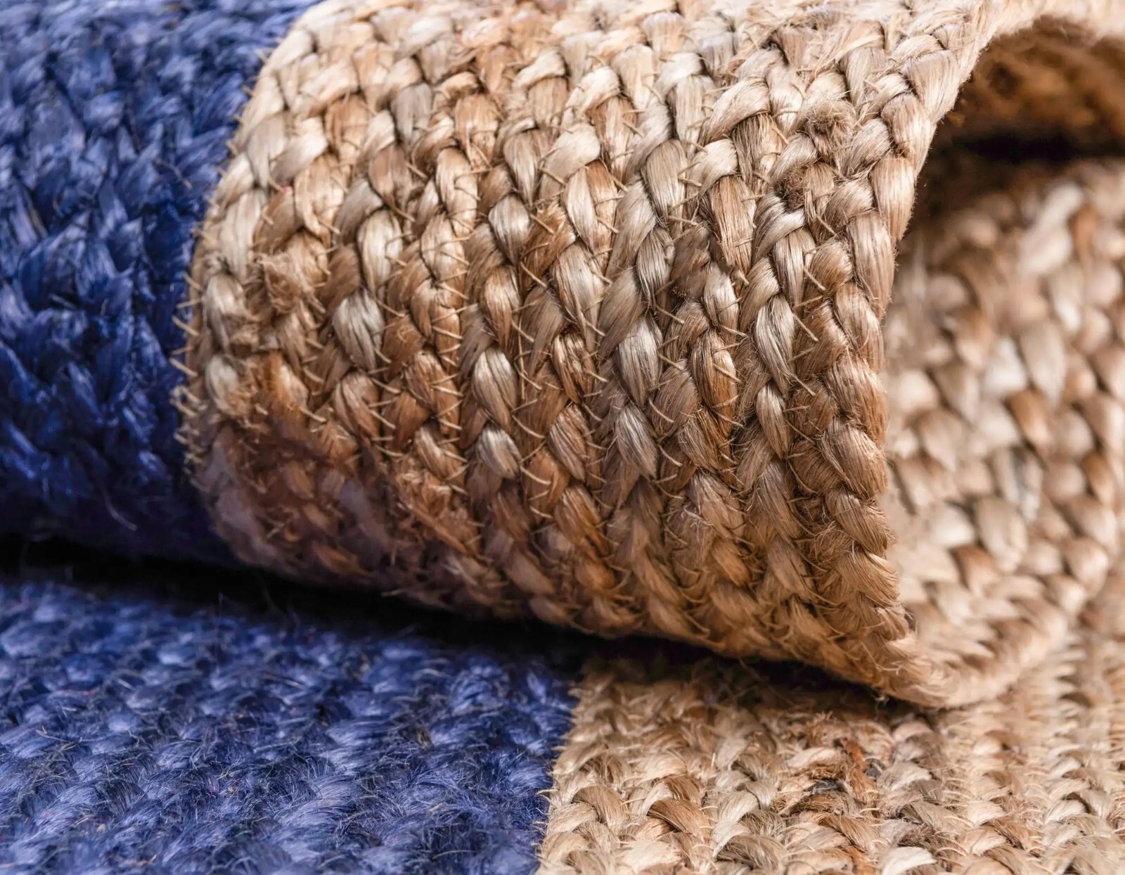 Rug Jute Beige Border Handmade Braided Living Room Kitchen Farmhouse Floor Rug