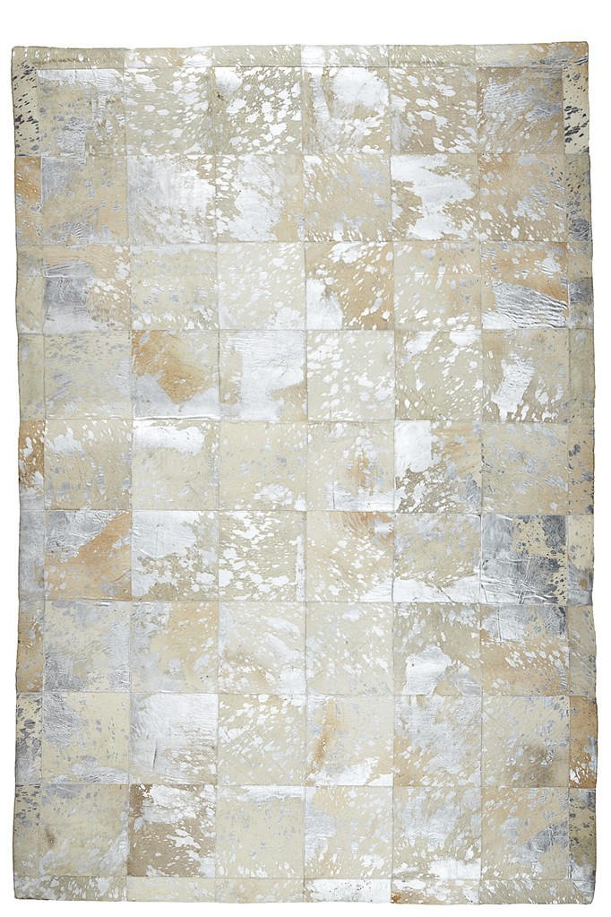 Handmade Natural Cowhide Leather Rug – METALLIC RUG ‘RODEO’