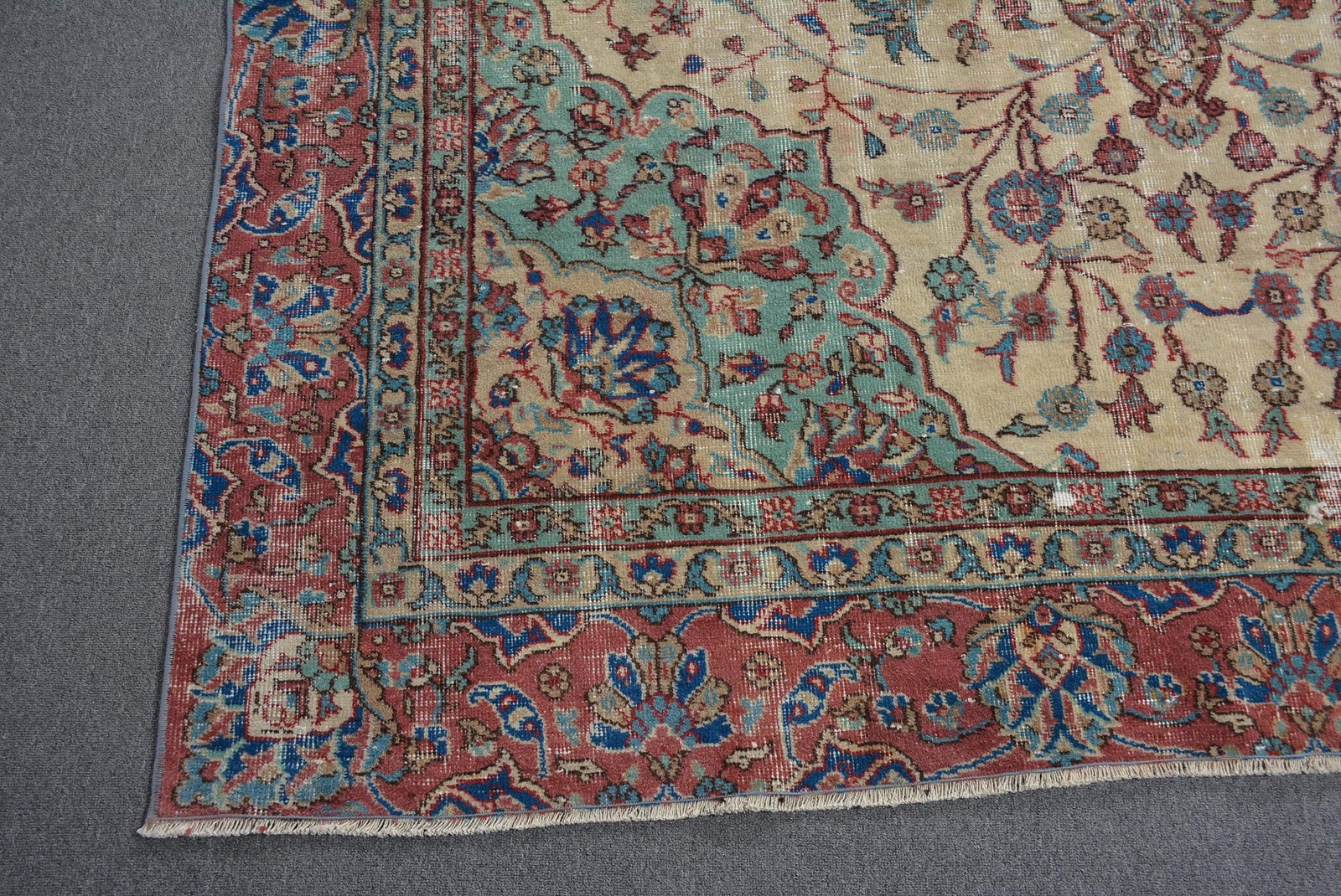 6,9×11,5 ft Vintage Turkish Rug, Oversize Rug, Red Oriental Rug