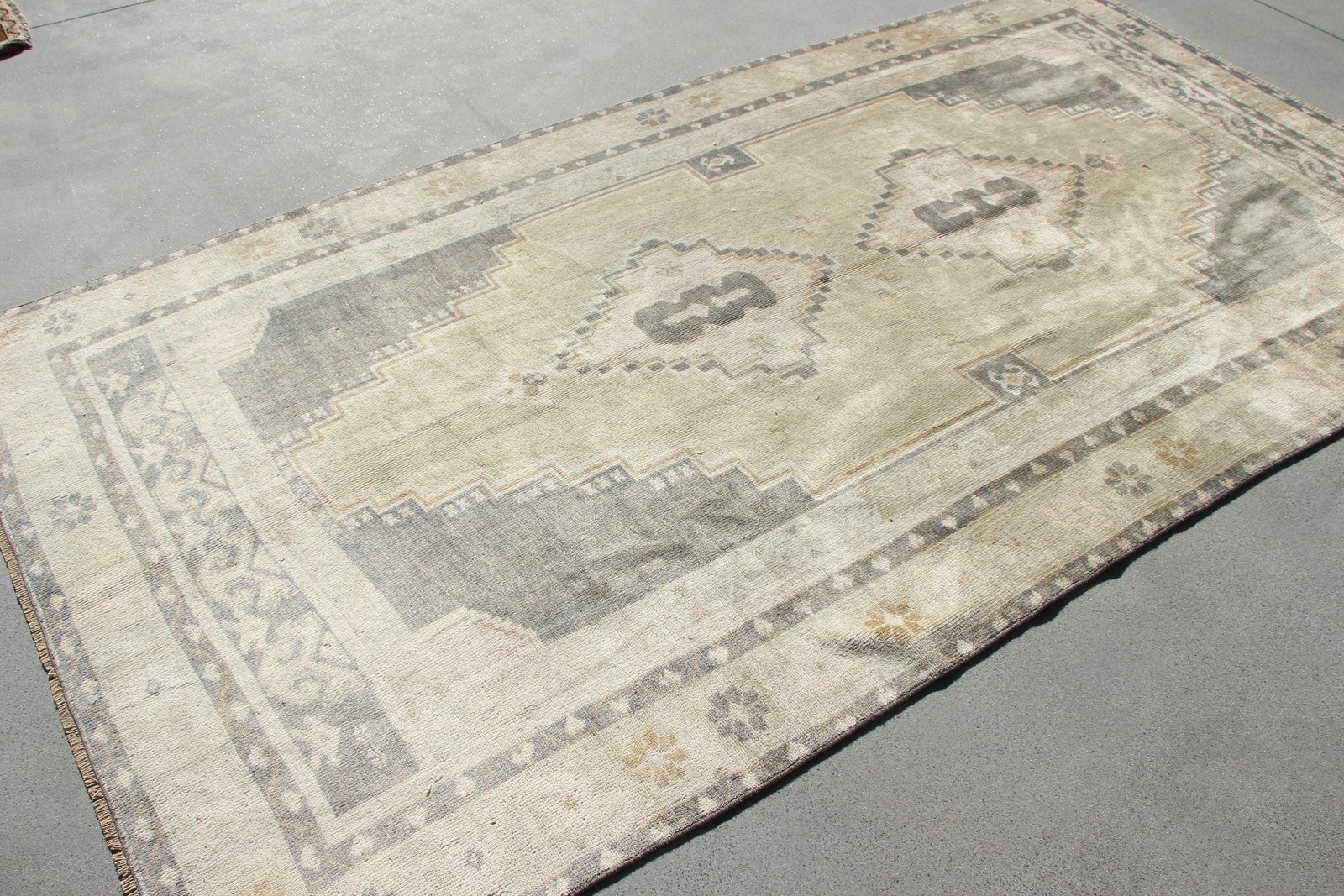 5,1×9,4 ft Rug, Large Turkish Rug, Gray Abstract Rug