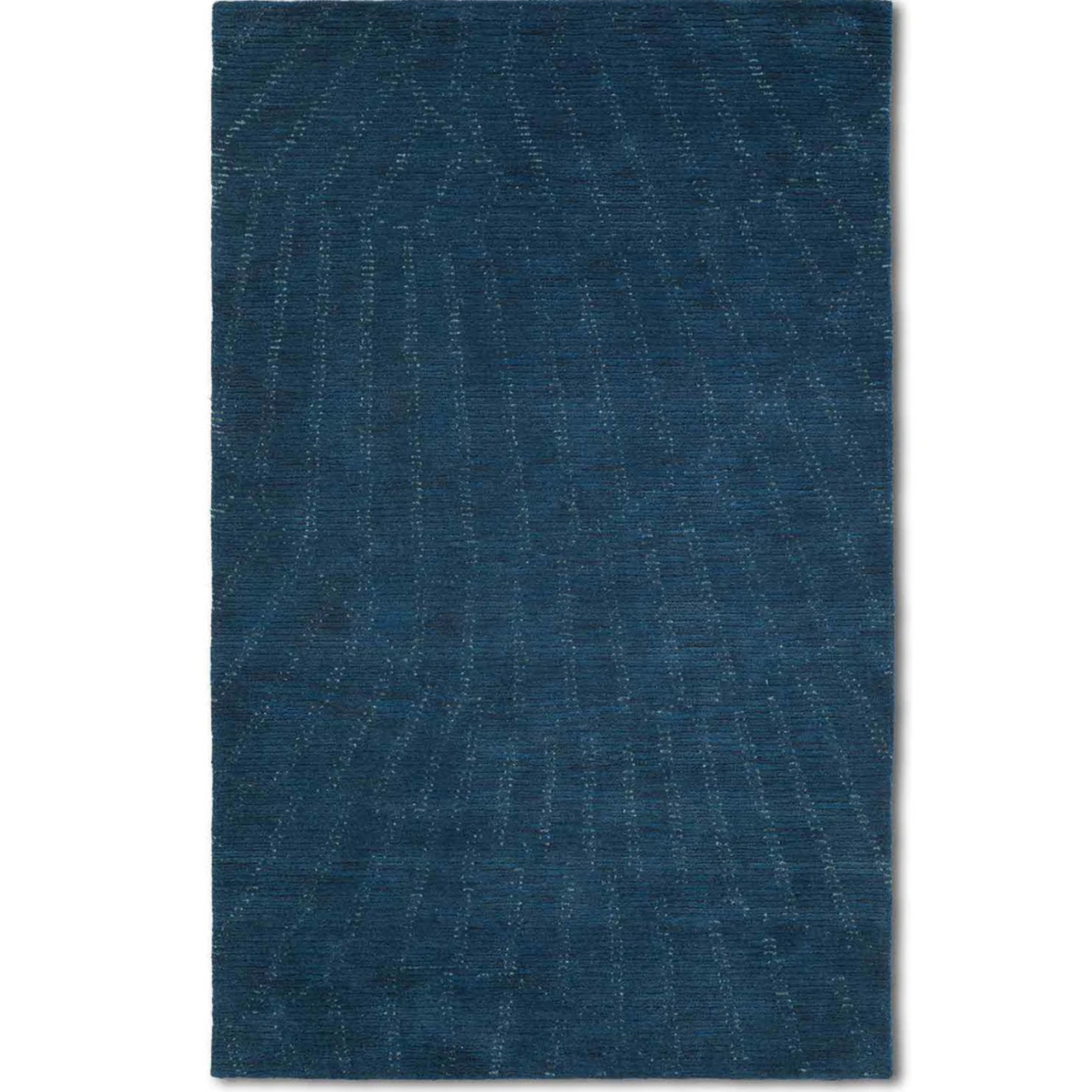 Handmade Tufted Wool Area Rug Blue Geometric Pattern Modern Living Room Carpet