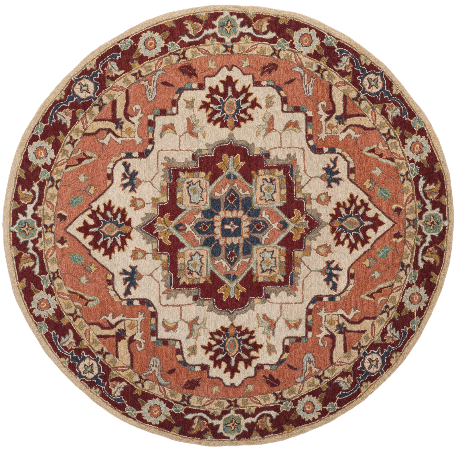 Safavieh Chelsea RED / IVORY 8′ X 8′ Round Area Rug – HK709A-8R