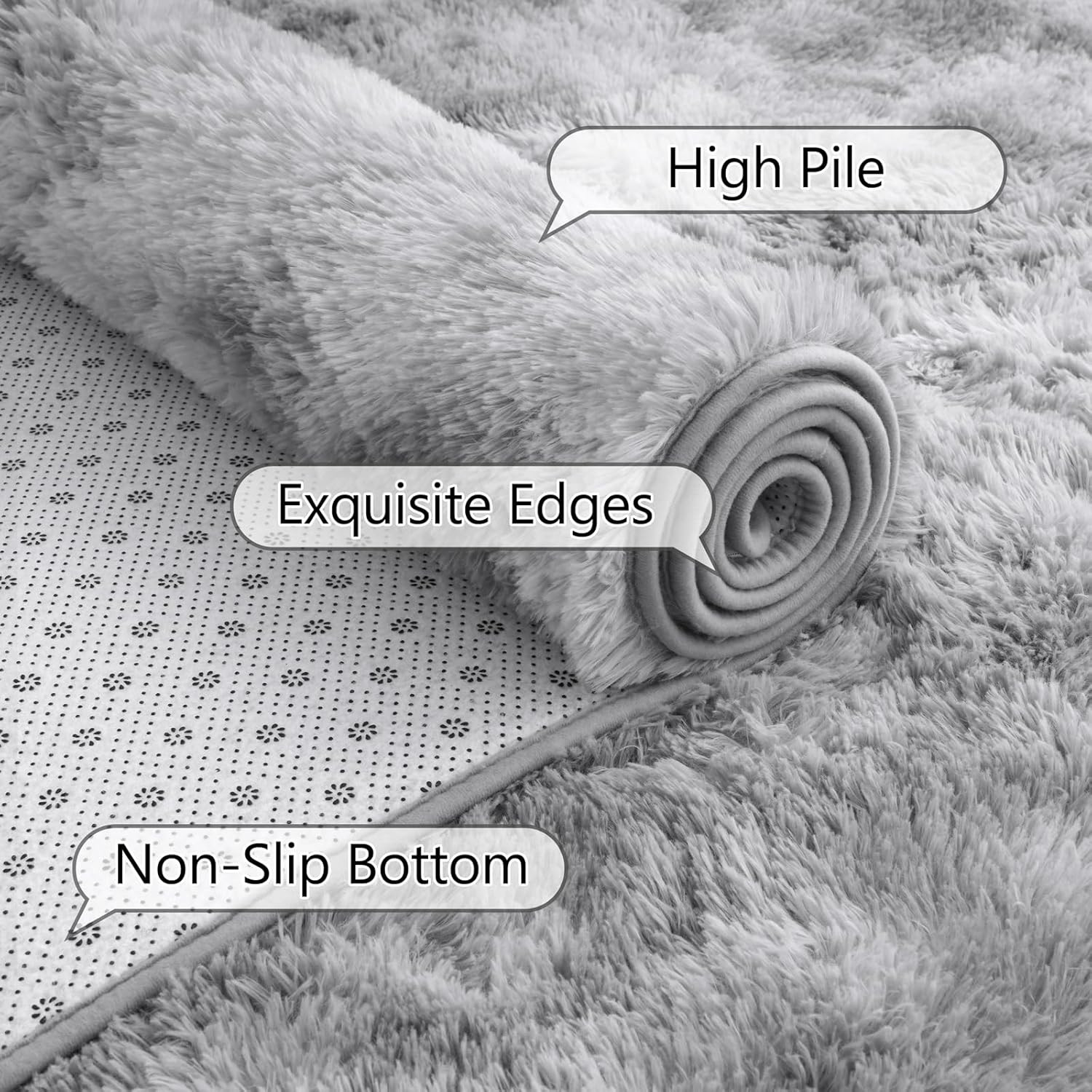 2X6 Feet Soft Runner Rugs for Bedroom Plush Fluffy Rug, Shag Furry Area Rug Carp