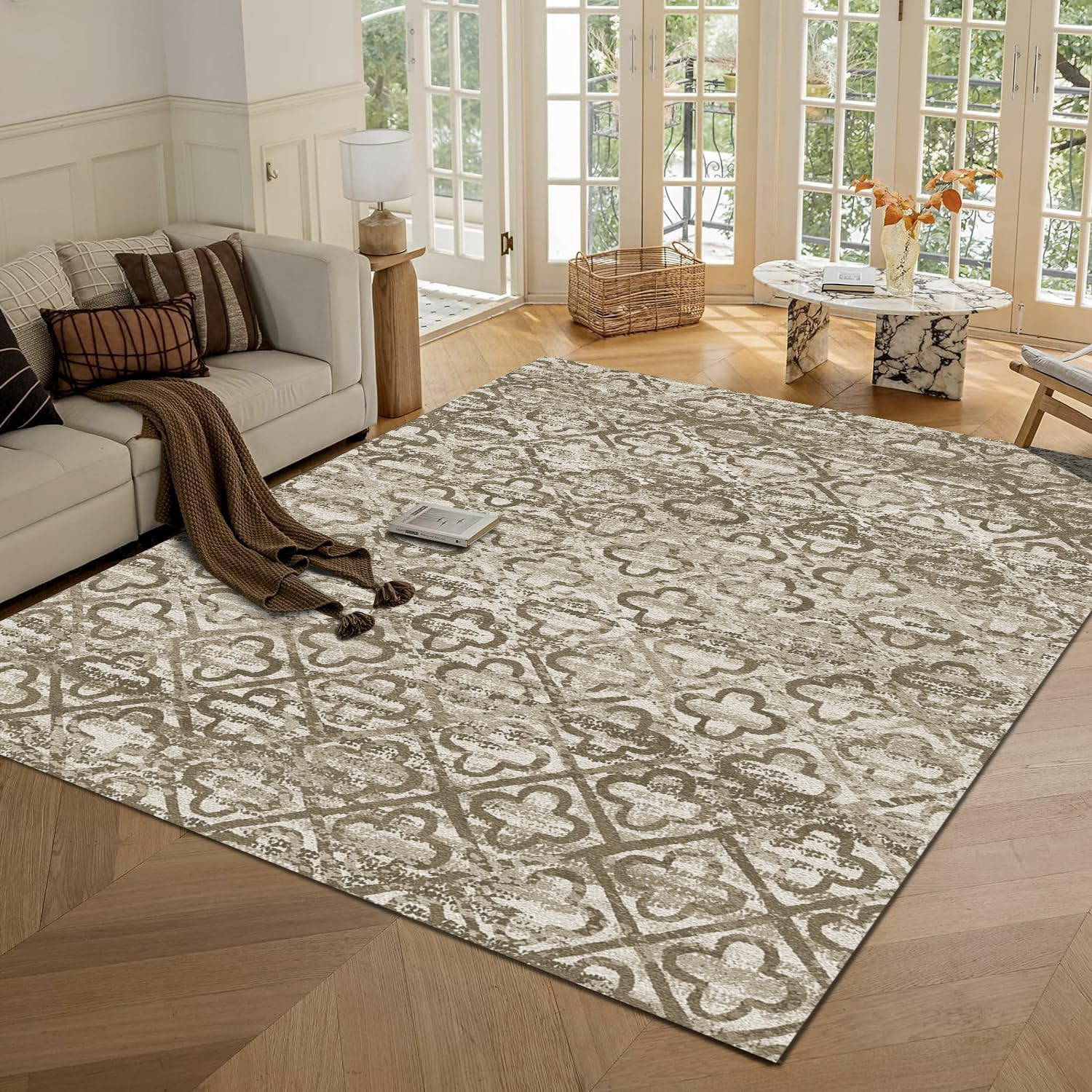 Washable Area Rugs, 3′ x 5 ‘ – 1/6 Thick – Stain & Water Resistant Non-Slip – Pe