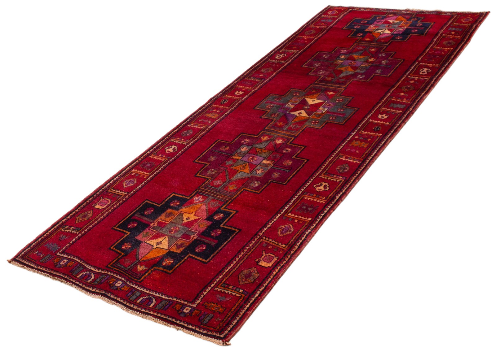 Vintage Hand-Knotted Area Rug 4’8″ x 12’6″ Traditional Oriental Wool Carpet