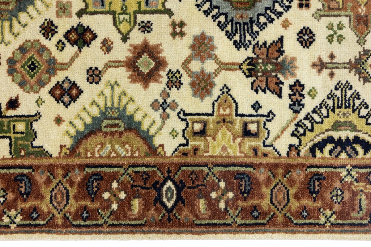 Handmade 3X5 Indo-Karajeh Oriental Rug Tribal Geometric Style Décor Carpet