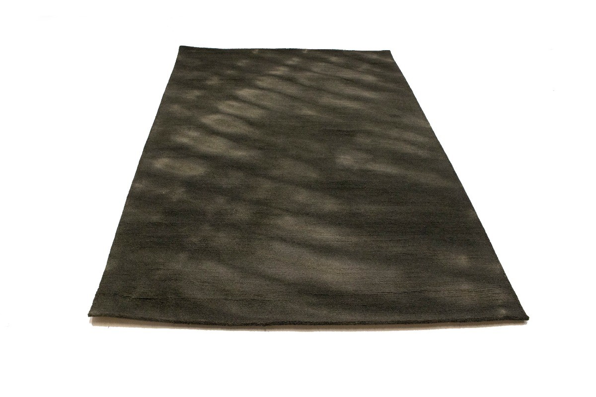 5×8 Charcoal Hand-Tufted Wool Rug Modern Tie-Dye Style Living Room Carpet