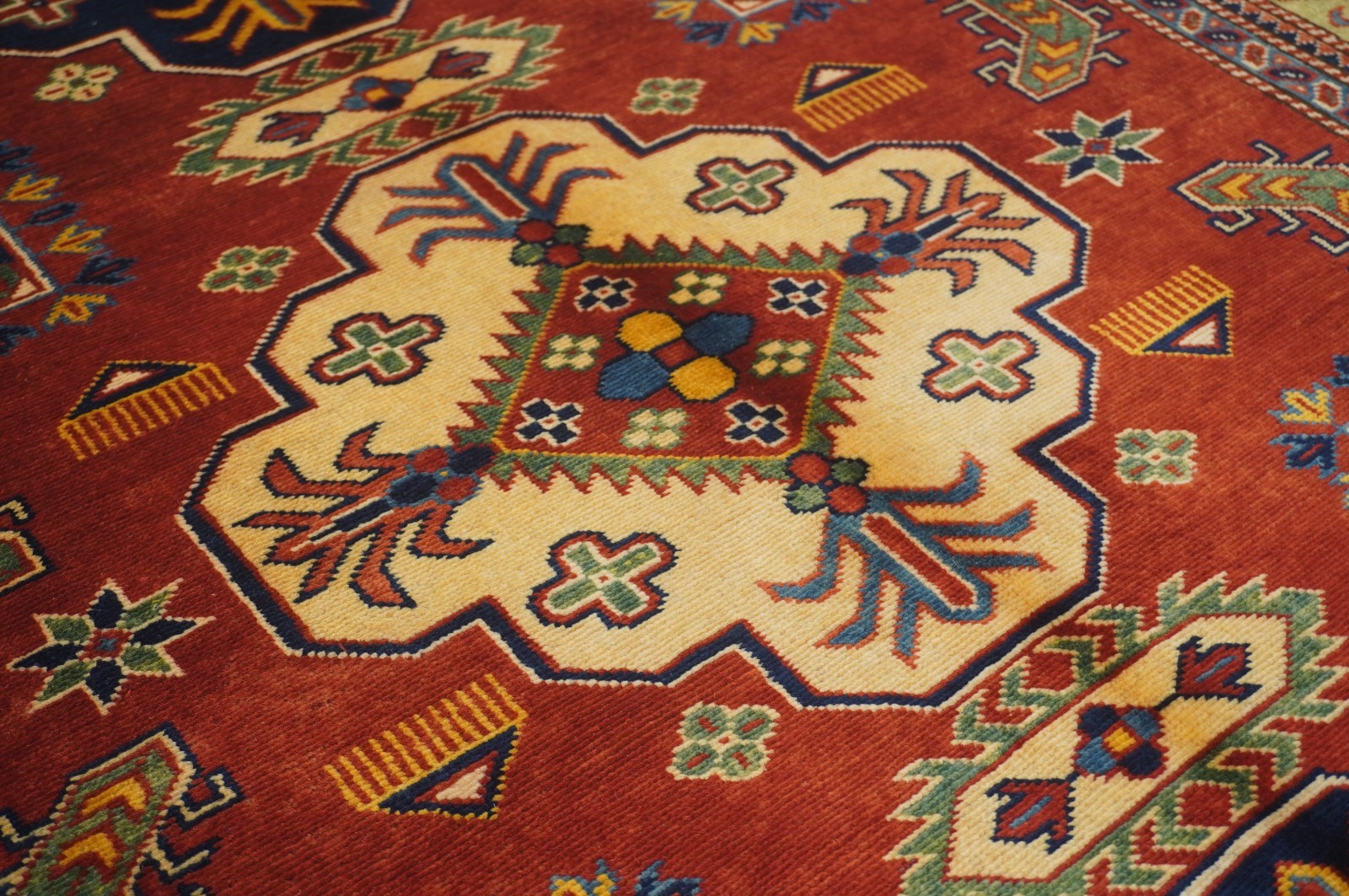 4×6 ft Red Shirvan Afghan Hand Knotted Wool Oriental Area Rug