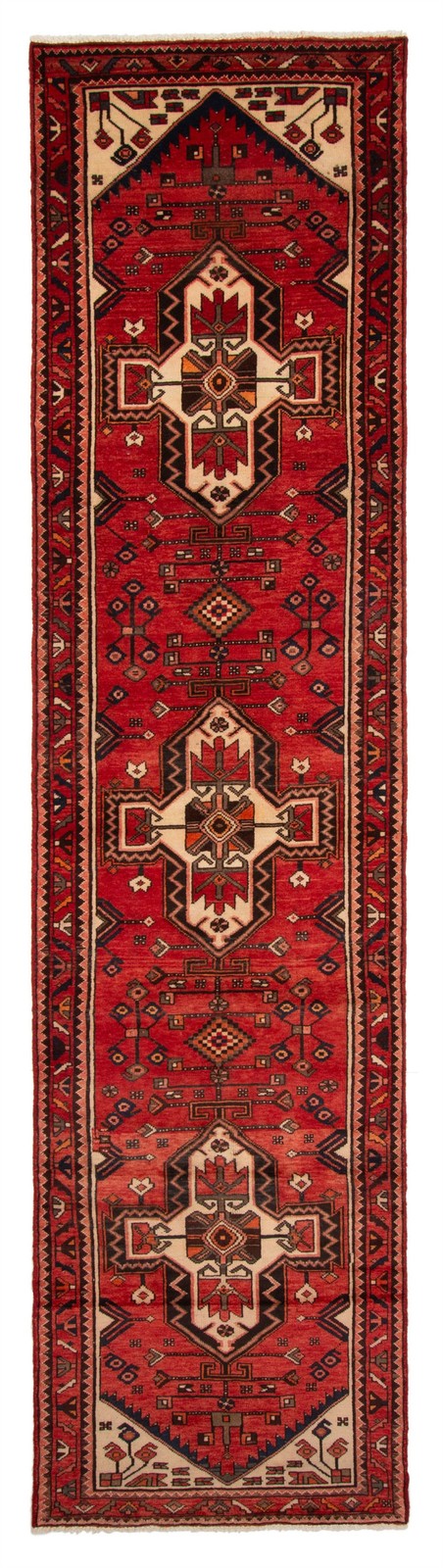 3’2″ x 13’1″ Vintage Hand-knotted Runner Rug Traditional Oriental Wool Carpet