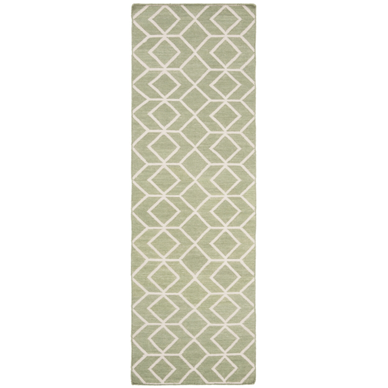 SAFAVIEH Dhurries DHU560B Handwoven Sage / Ivory Rug