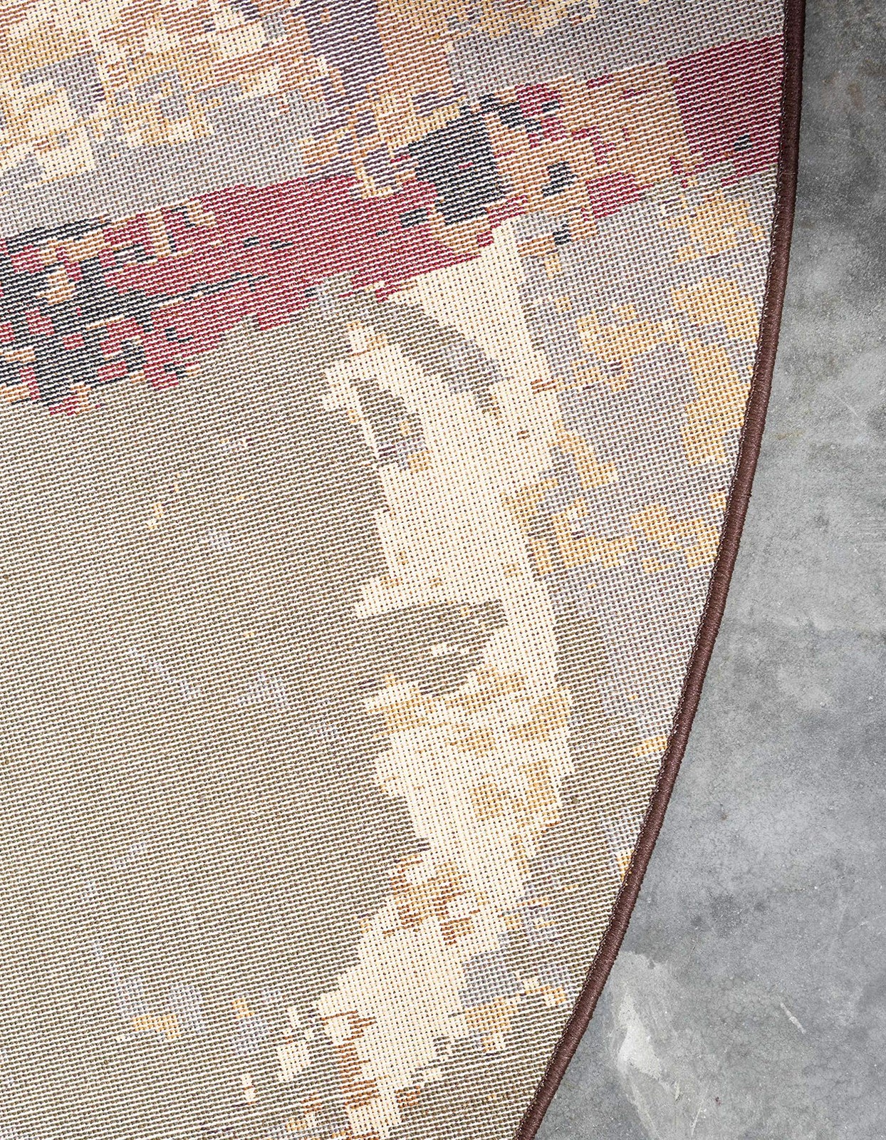 Unique Loom Barista Collection Area Rug – 6 1 Round Multi/ Brown 3147750