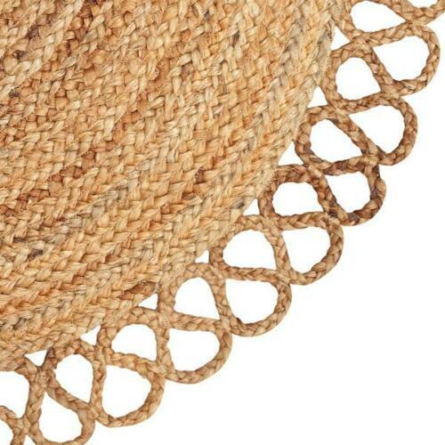 Jute Rug Half Circle Natural handmade reversible floor Door mat home decor rugs