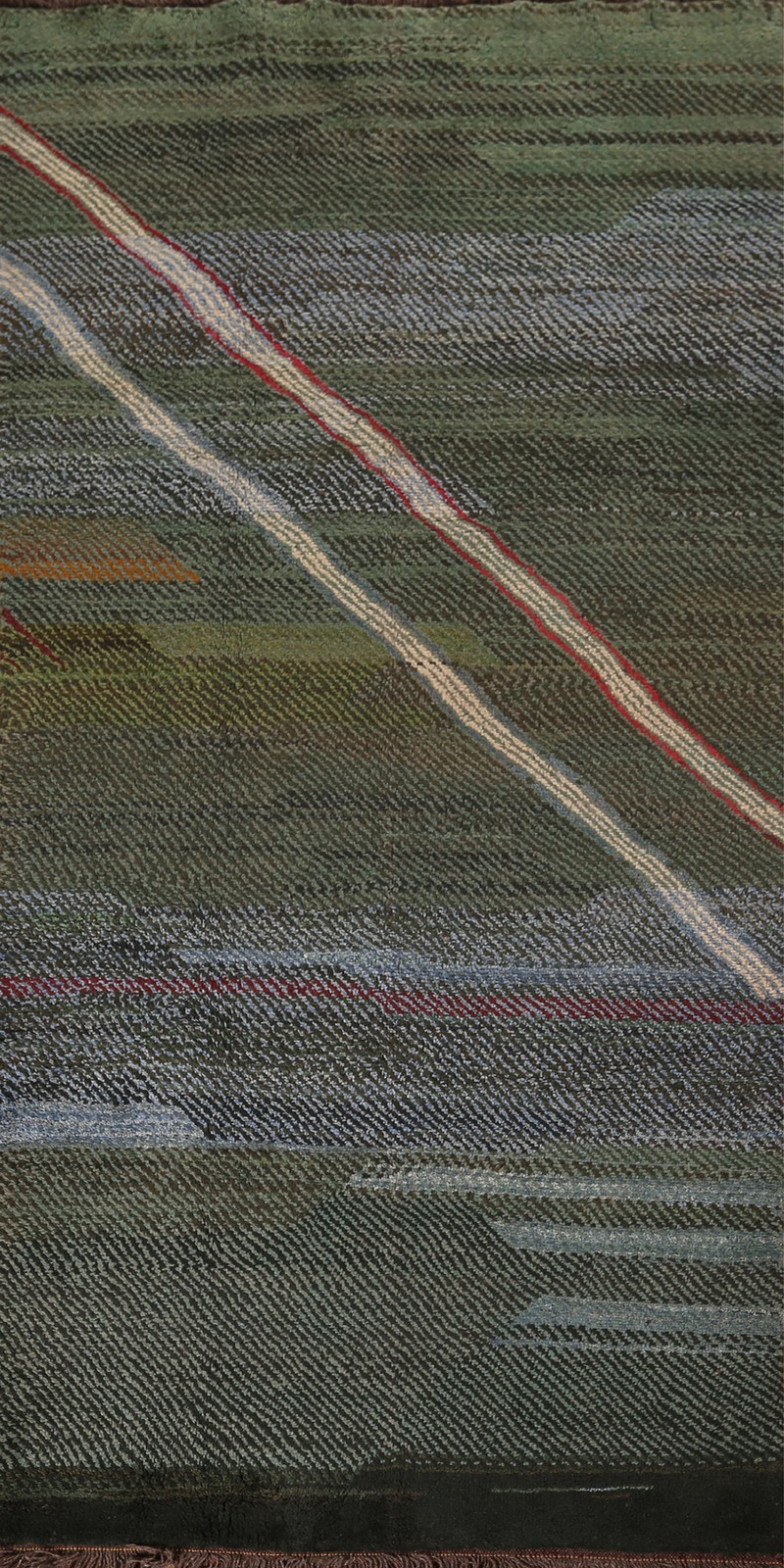 Handmade Green Gabbeh Style Area Rug 5×10 Ft Modern / Contemporary Wool Carpet