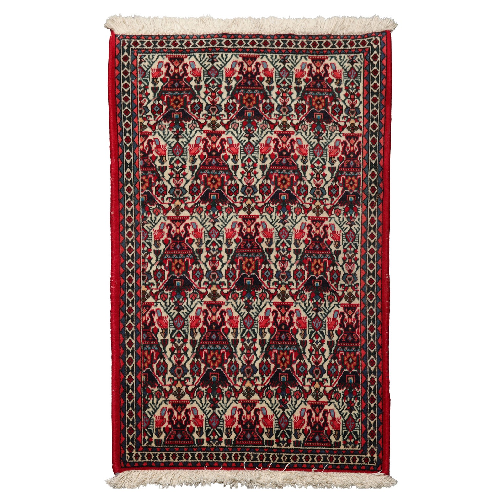 2’2”x3’7” Hand Knotted Wool Ivory Abadehh Traditional Area Rug