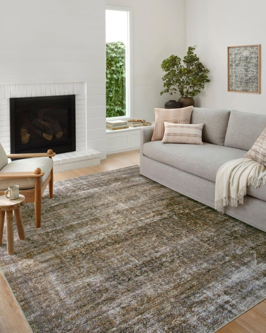 Amber Lewis Billie Tobacco & Rust 6′ x 9′ Distressed Area Rug