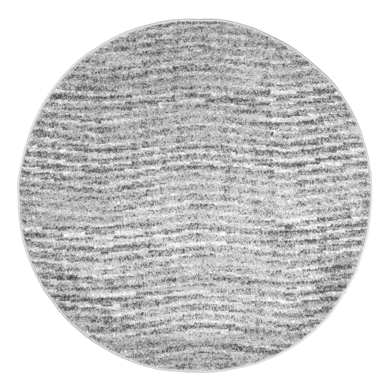Sherill Grey/Ivory, 4′ Round, Solid, Shaggy, Soft and Cozy, High Traffic, Sta…