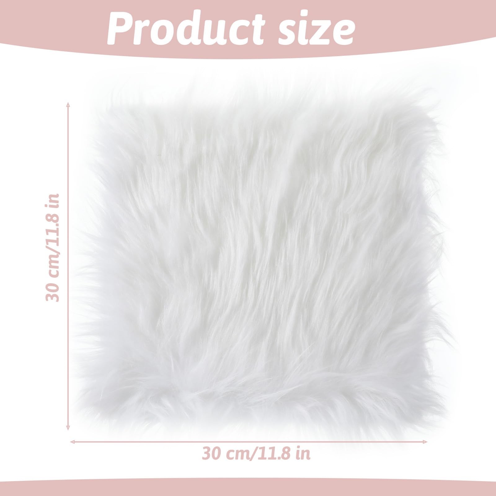 12inch Square Small Faux Fur Sheepskin Cushion, Soft Luxury Photo Props Backg…