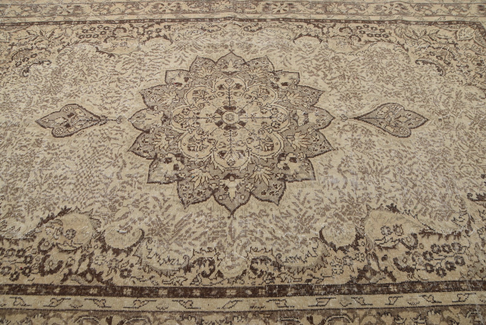 6,8×11 ft Vintage Rug, Rug Rug, Brown Ombré Rug Wool