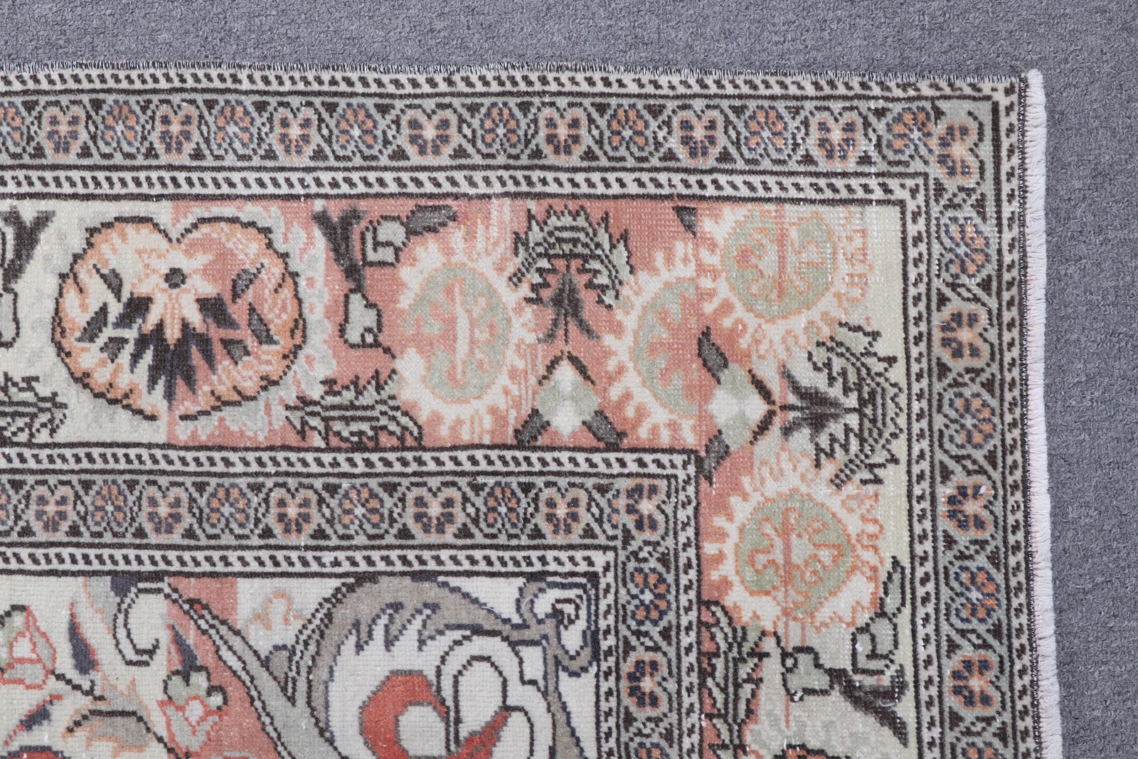 6,4×9,8 ft Rug Rug, Vintage Turkish Rug, Red White Floral Rug