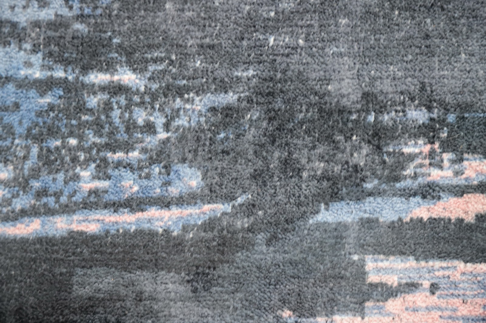 Calm Waters Pink Pastel Abstract Handmade Modern Rug 6×8 with Gentle Blue Tones