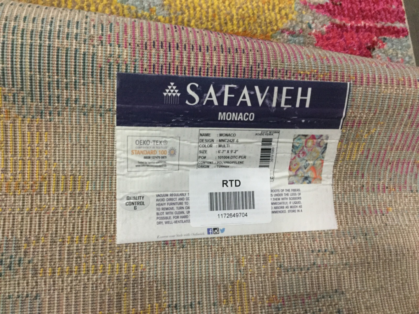 MULTI 6′-7″ X 9′-2″ Flaw in Rug, Reduced Price 1172649704 MNC242F-6