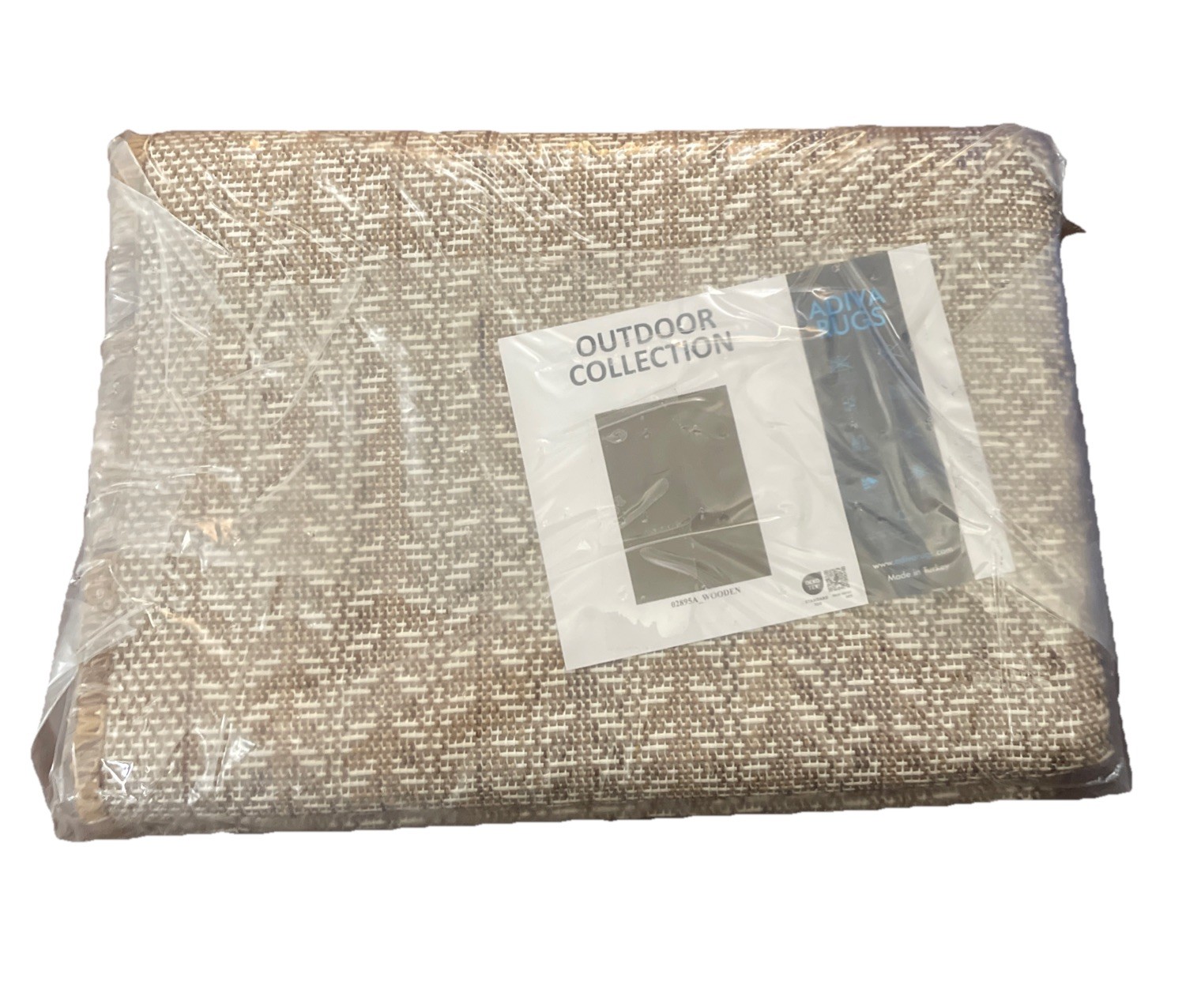 Adiva Brown Wooden Outdoor Area Rug, Weather Resistant 2 Feet 7” X 7’. 20259294.