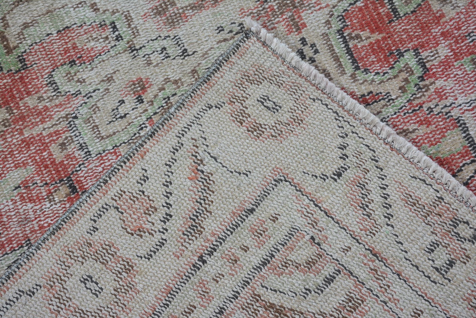 Vintage Rug, 5,1×7,9 ft Large Rug, Red Plants & trees Wool Turkish Rug