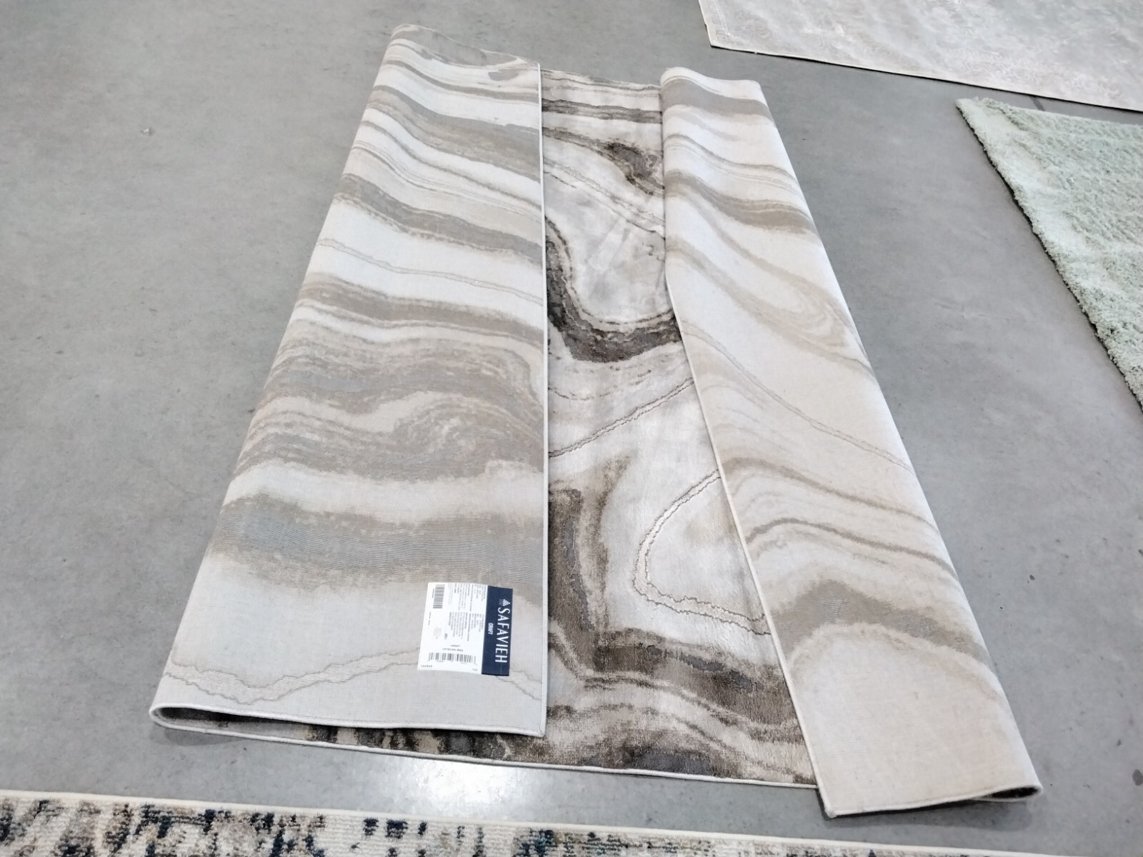 GOLD / GREY 8′ X 8′ Square Back Stain Rug, Reduced Price 1172753995 CFT819D-8SQ