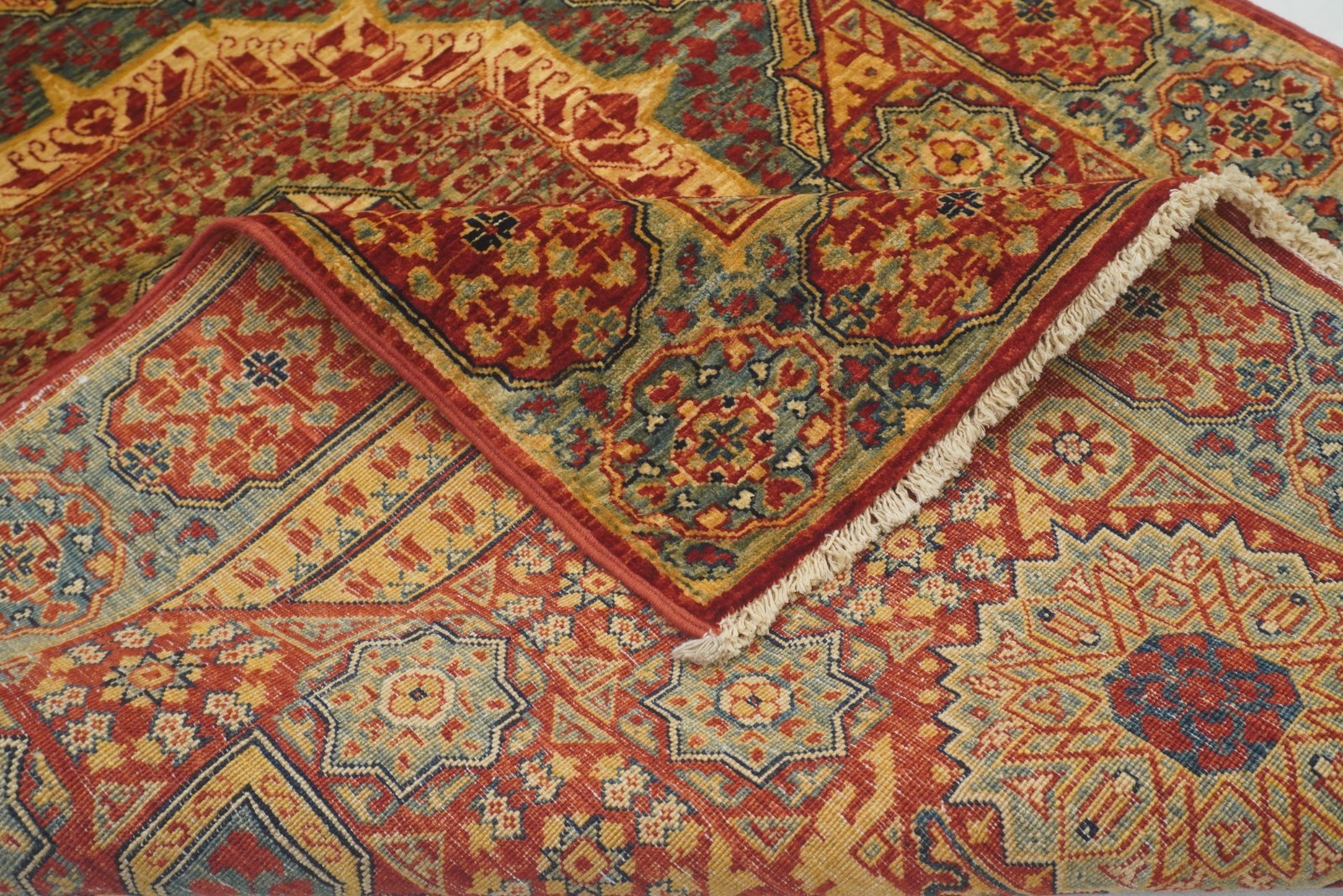 3×5 ft Red Mamluk Afghan Hand Knotted Wool Medallion Area Rug