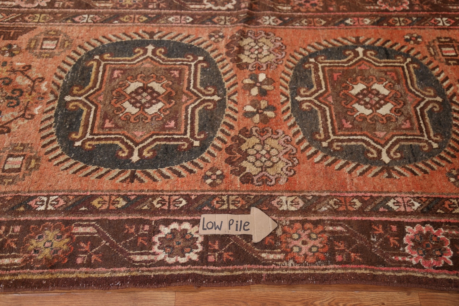 Antique Vegetable Dye Khotan Oriental Orange Mongolian Rug 4×8 Handmade Wool